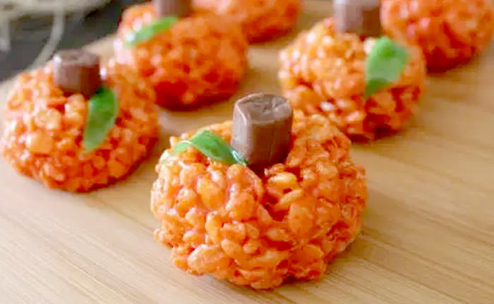 rice krispie pumpkins - Cute desserts for thanksgiving