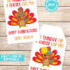 EDITABLE Thanksgiving Tags for Teacher Printable Template, For Kids Boy or Girl Turkey, Edit last line, Teacher Gift Tags, INSTANT DOWNLOAD