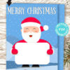 Christmas gift card holder generic with santa editable text merry christmast happy holidays Press Print Party