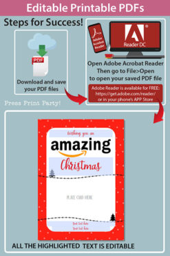 Amazon christmas gift card holder. wishing you an amazing christmas editable text red with dots Press Print Party