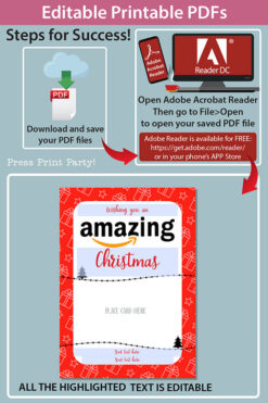 Amazon christmas gift card holder. wishing you an amazing christmas editable text red with gifts Press Print Party