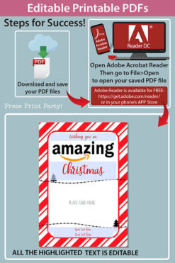 Amazon christmas gift card holder. wishing you an amazing christmas editable text red with stripes Press Print Party