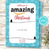 Amazon christmas gift card holder. wishing you an amazing christmas editable text blue with snowflakes Press Print Party