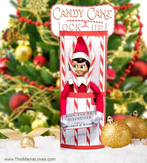 Candy cane lockup elf on the shelf 