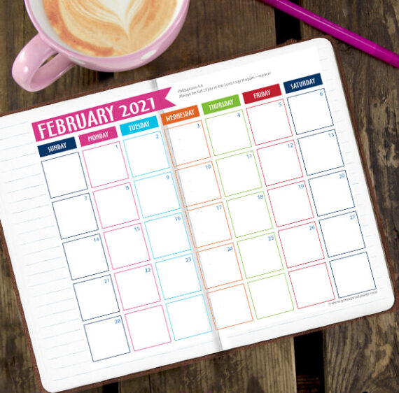 FREE Bullet Journal Calendar Printable 2021 [Monthly] - Press Print Party!