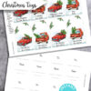 EDITABLE Christmas Red Truck Gift tags Printable, 4 designs, Rustic Style Gift Tags, Red Truck with Tree, Unique Gift Tags, INSTANT DOWNLOAD
