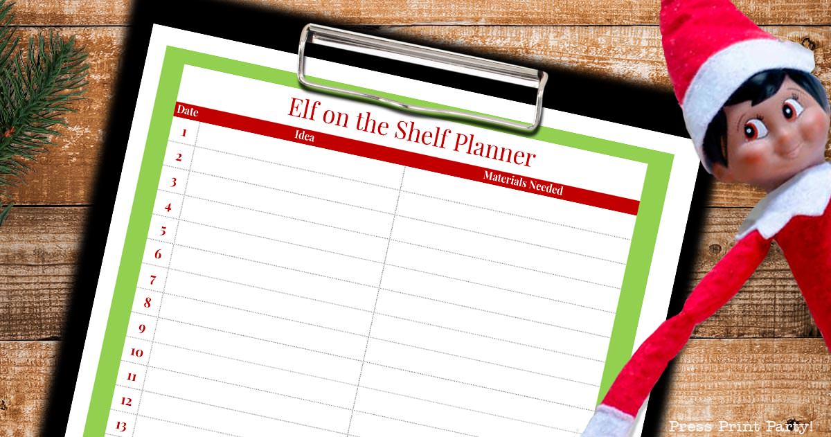 Elf on the shelf printable planner free printable pdf or excel for your ideas