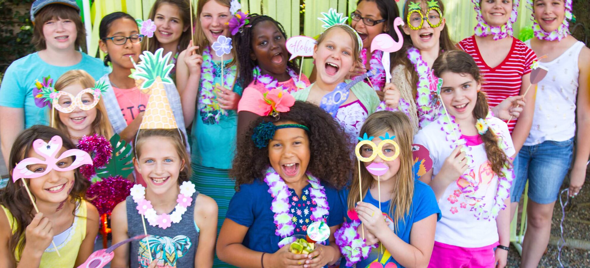luau pineapple party group pic
