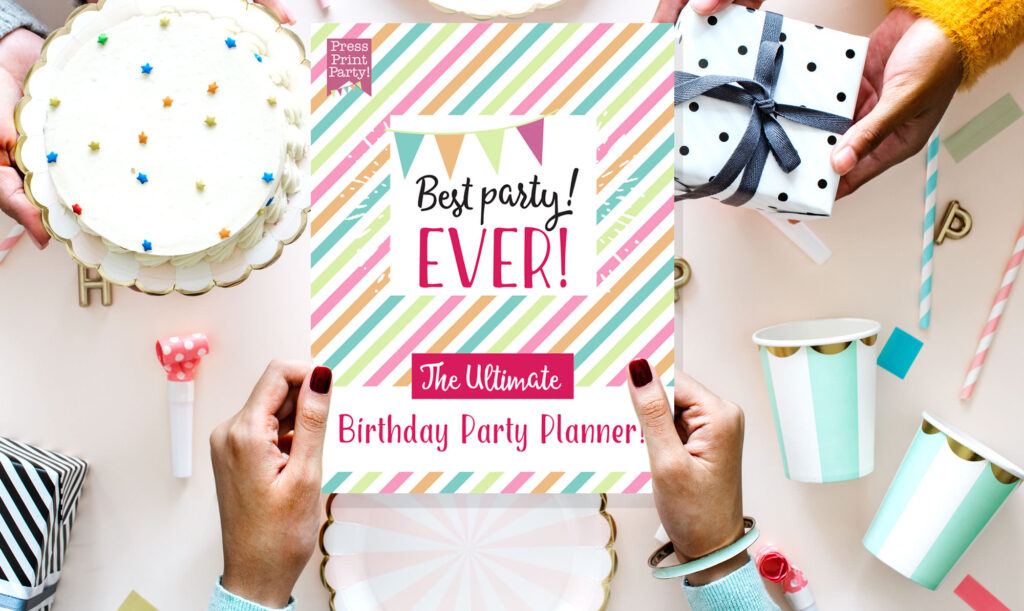 Best Party Ever the Ultimate Birthday Party Planner with cake and hands Press Print Party! Instant download pdf