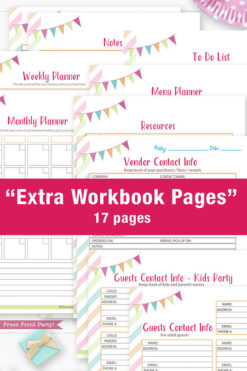 Best Party Ever the Ultimate Birthday Party Planner Press Print Party! Instant download pdf all the pages shown 5 birthday party checklist, 11 core pages, 12 support pages.