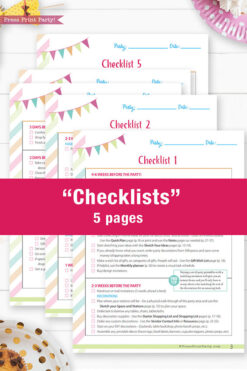 Best Party Ever the Ultimate Birthday Party Planner Press Print Party! Instant download pdf all the pages shown 5 birthday party checklist, 11 core pages, 12 support pages.