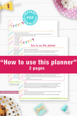 Best Party Ever the Ultimate Birthday Party Planner Press Print Party! Instant download pdf all the pages shown 5 birthday party checklist, 11 core pages, 12 support pages.