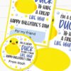 I'm a Lucky Duck to Have a Friend Like You Kids Valentine Card Printable, Blue, Gift Tag, School Classroom, Rubber Duck, INSTANT DOWNLOAD