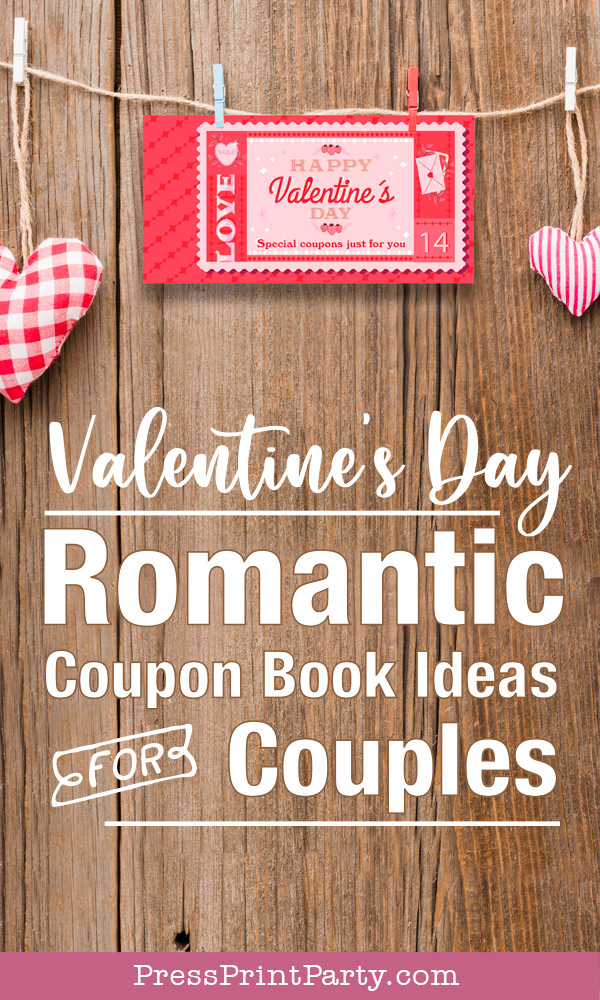 Valentine's day romantic coupon book ideas for couples date night ideas love coupons - Press Print Party!