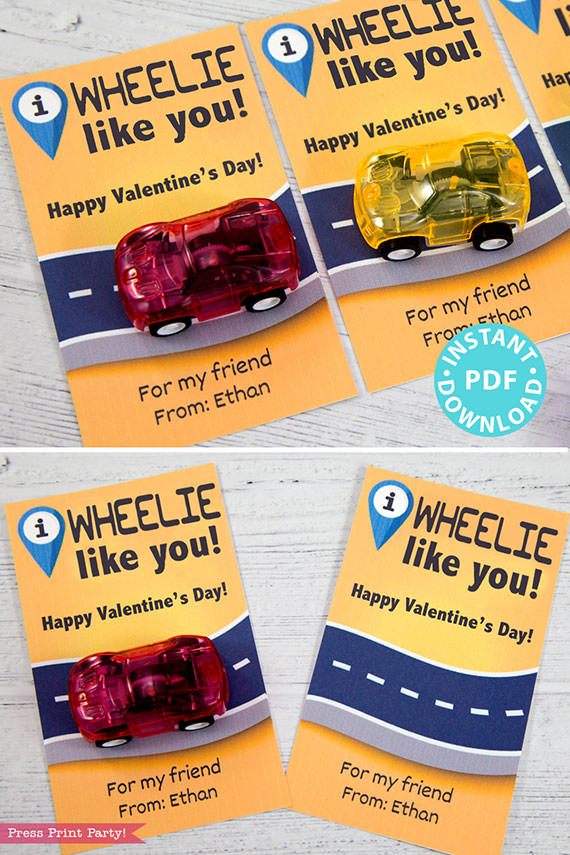 I Wheelie Like You Kids Valentine Card Printable - Press ...