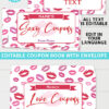 Sexy Love coupon book template blank for valentine's day - for wife, husband, boyfriend girlfriend. naughty coupons - kiss design - Press Print Party!