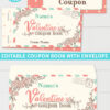 Valentine's day coupon book template blank - for wife, mom, girlfriend - rustic design - Press Print Party!