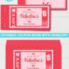 Valentine's day coupon book template blank - for wife, mom, girlfriend - old stamp rustic design - Press Print Party!