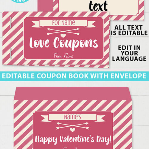 Valentine's Day Coupon Book Printable [Stamp Design] Press Print Party!