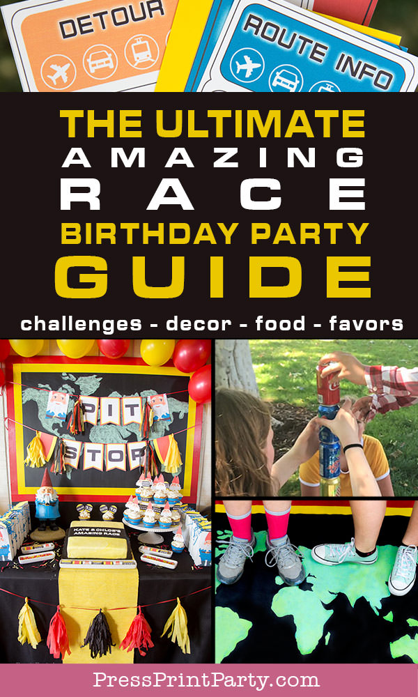 The ultimate the amazing race birthday party guide. challenges food decor favors