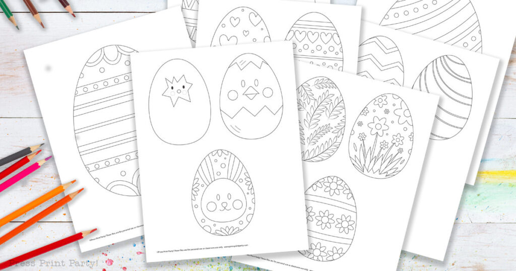 16 Sheets Happy Easter Stencils Kids Painting Template Drawing Templates