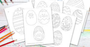 easter egg coloring pages free printable template. coloring pages outline Press Print Party!