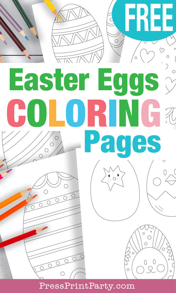 easter egg coloring pages free printable template. coloring pages outline Press Print Party!