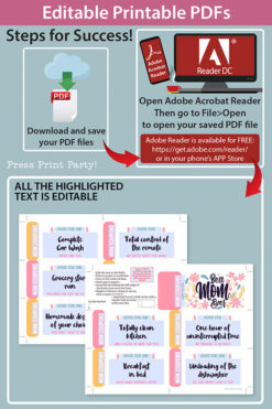 best mom ever mom coupon book template printale. editable with your own text. 110 mom coupon ideas included. with envelope sleeve. Press Print Party!