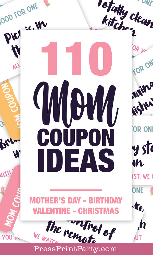 110 mom coupon ideas. mothers day, birthday, valentines, christmas