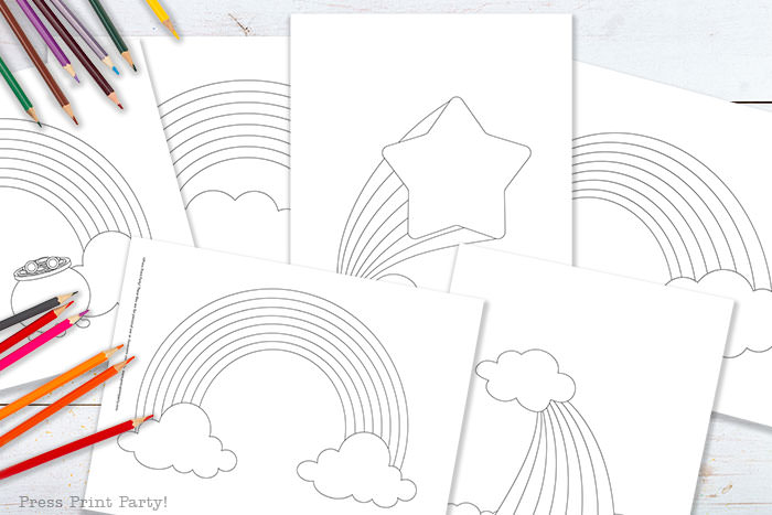 rainbow template coloring pages worksheets free printable. Press Print Party!