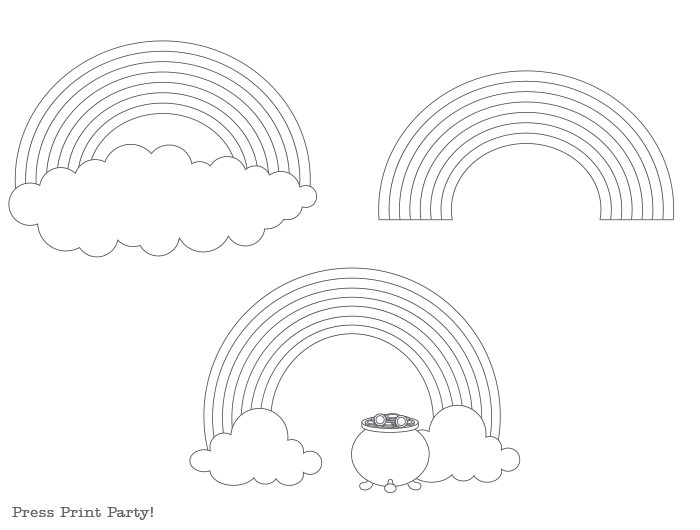 rainbow template coloring pages worksheets free printable. pot of gold Press Print Party!