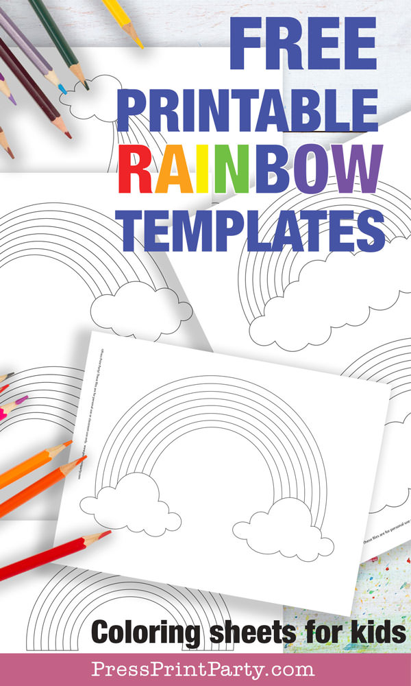 rainbow template coloring pages worksheets free printable. Press Print Party!