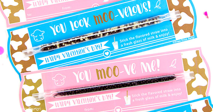 you moove me kids valentines card printable for school Press Print Party