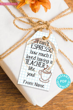 EDITABLE Teacher Appreciation Gift Tags Printable, Thank You 