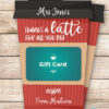 EDITABLE Coffee Gift Card Holder Teacher Gift Printable Template, 5x7", Staff, Employee, "Thanks a latte for all you do", INSTANT DOWNLOAD Red coffee cup