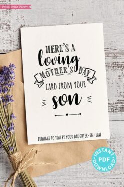 FUNNY Mother's Day Card Printable, 5x7