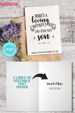 FUNNY Mother's Day Card Printable, 5x7