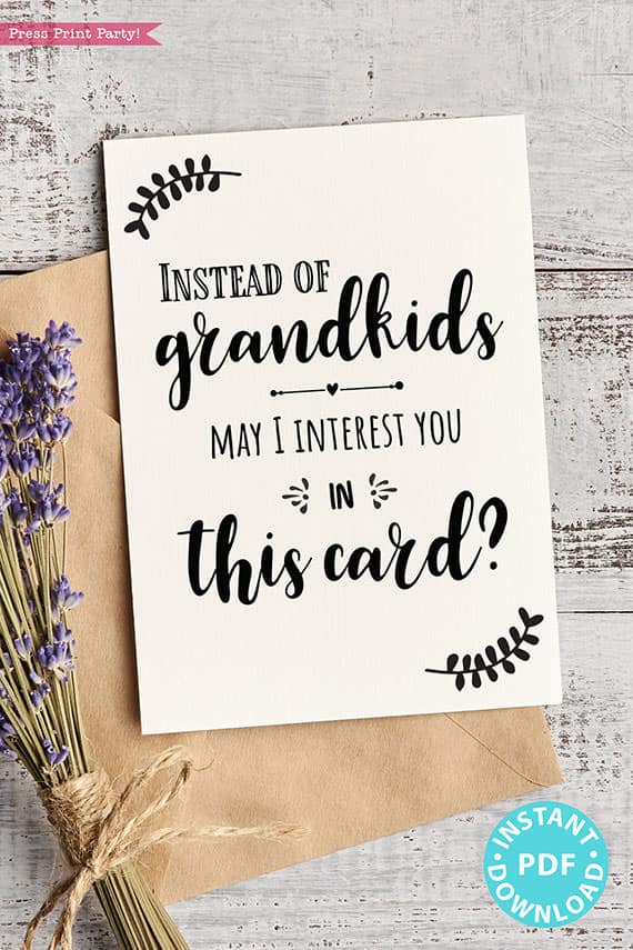 Funny Mother's Day Card Printable, Instead of Grandchildren