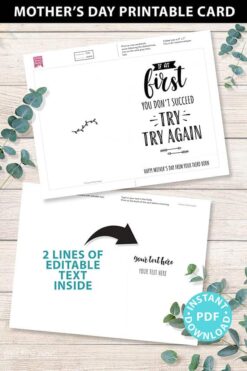 FUNNY Mother's Day Card Printable, 5x7