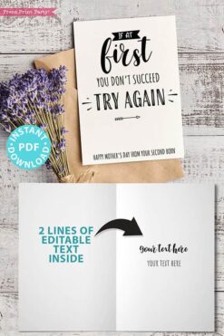 FUNNY Mother's Day Card Printable, 5x7