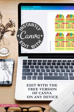 A laptop with Back to School Teacher Gift Tags Printable,