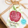 EDITABLE Back to School Teacher Appreciation Gift Tags Printable, First Day of School Gift Tags, If Teachers were apples, INSTANT DOWNLOAD