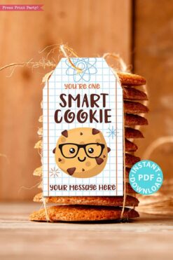 EDITABLE Back to School Kids Gift Tags Printable for Cookies "You're one smart cookie", Kids first day of school Lunch Box, INSTANT DOWNLOAD