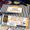 Halloween Movie Ticket Invitation Printables, Orange and Black Ticket Template, Halloween Movie Night Party Ticket stub, INSTANT DOWNLOAD Press Print Party