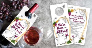Last Minute You've been boozed printable signs - fun halloween game - we've been boozed on wine bottle and grapes. Neighbor gift. Press Print Party!