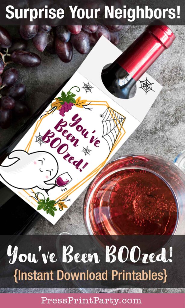 Last Minute You've been boozed printable signs - fun halloween game - we've been boozed on wine bottle and grapes. Neighbor gift. Press Print Party!