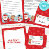 EDITABLE Santa Letter Printable Template Kit, To and From Santa, Kid Dear Santa Letter, Happy Santa Letterhead, Envelopes, INSTANT DOWNLOAD happy santa Press Print Party!
