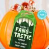 EDITABLE Halloween Tag Printable, Monster Tag, Halloween Party Favors, Goodie Bag, Kids Halloween, Treat Bag, Candy Bag, you're fang-tastic, INSTANT DOWNLOAD