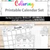 MONDAY Start 2022 Printable Calendar Template Set, Adult Coloring Pages, Bullet Journal Printable, Monthly & Daily Routine, INSTANT DOWNLOAD press print party