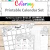 2022 Printable Calendar Template Set, Adult Coloring Pages, Bullet Journal, Monthly Calendar, Daily Routine Tracker, INSTANT DOWNLOAD Press Print Party
